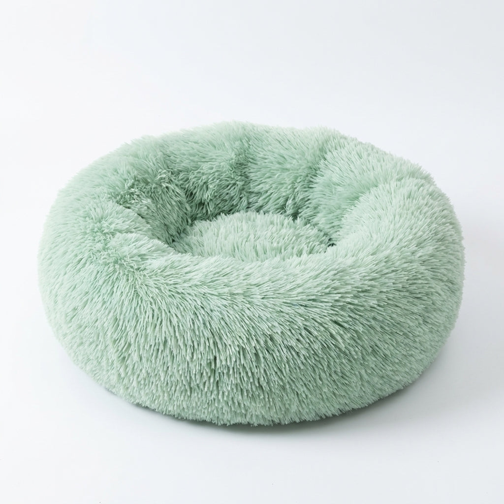 Plush Round Donut Pet Bed for Cats and Dogs