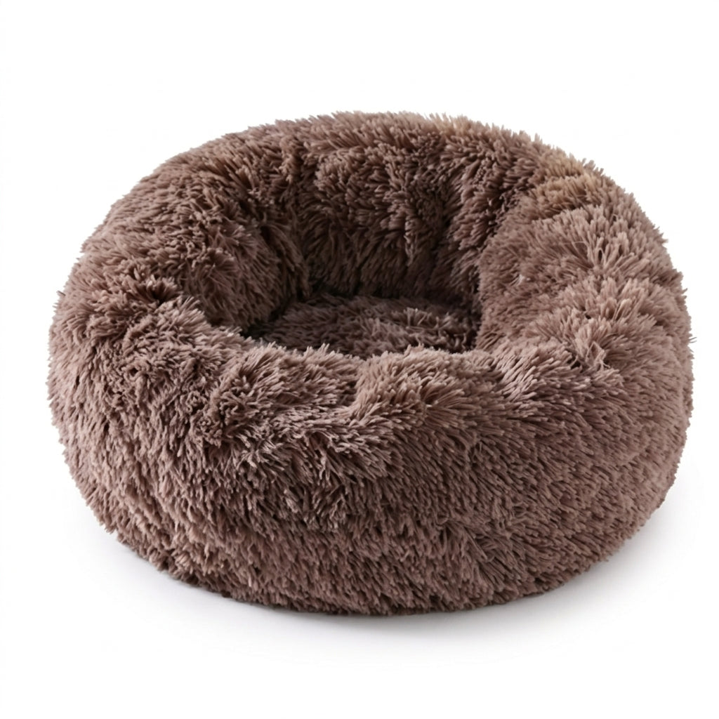 Plush Round Donut Pet Bed for Cats and Dogs